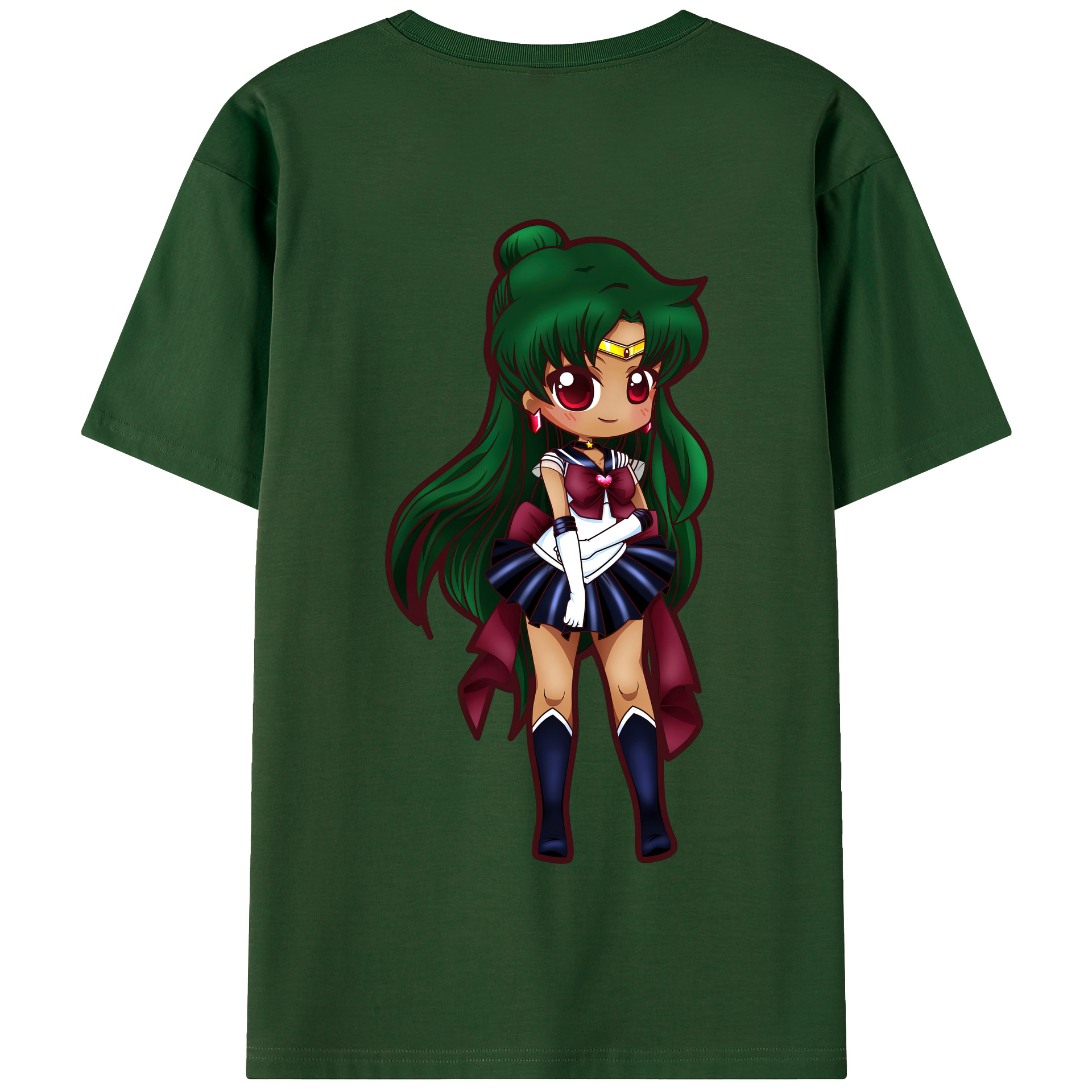 （画像用） 美少女戦士セーラームーン 冥王せつな Sailor Moon Meiou Setsuna 綿100％半袖Tシャツ（背面プリント）